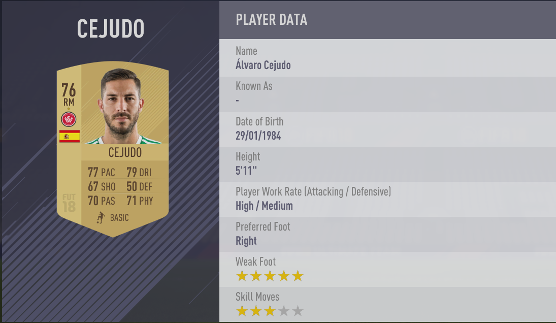 Alvaro Cejudo - FIFA 18